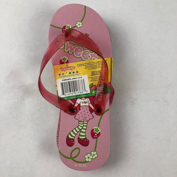 Strawberry Shortcake Kids Flip Flops Size 3 NEW - Picture 2 of 3
